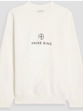 ANINE BING Off-White Jaci Monogram Sweatshirt